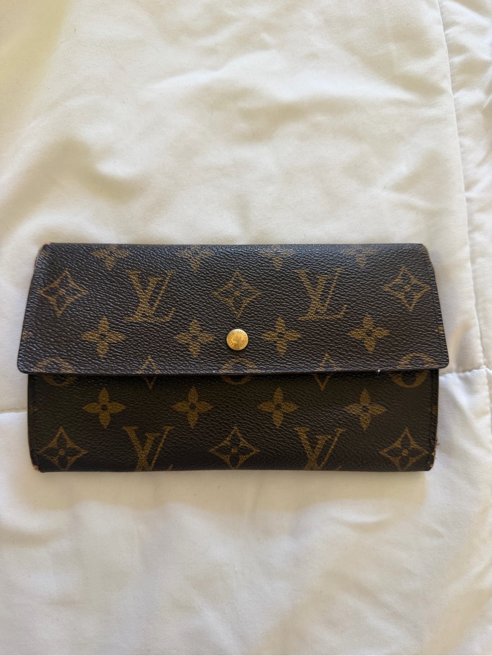 Louis Vuitton Monogram Canvas Long Wallet in Brown and Gold